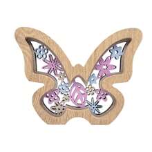 Easter Wooden Decor Butterfly/Flower/Heart/House/Bunny Sign Desk Decor Table Centerpieces For Home Farmhouse Holiday - Multicolor - View 1