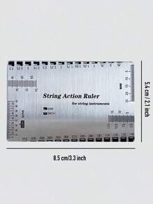 1PC Stainless Steel String Action Ruler, Metal & Plastic PVC Guitar String Gauge Electric Guitar Accessories Classical Bass Measuring Tool Stainless Steel String Gauge Neck Ruler