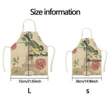1pc Paris Eiffel Tower Pattern Linen Apron, Creative Fun Fashion Printed Home Cleaning Apron, Waterproof Oil-Proof Easy To Clean Kitchen Cooking Baking Apron, Creative Home Apron, Work Uniform