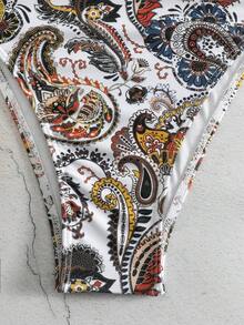 Summer New Fashion Women One-Piece Swimsuit, Floral Retro Print Backless Criss-Cross Strap Beach Vacation Casual Sexy Ladies Swimwear - Multicolor - View 7