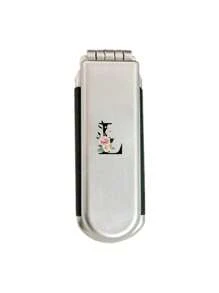 1件装二合一镀银折叠梳子兼化妆镜 – 便携式，印有花卉字母A-Z，桌面造型，现代旅行美容工具，带化妆镜的折叠梳，方便携带，非常适合旅行外出使用，双用途气垫梳，头皮按摩梳，美发造型工具，旅行必备配件，适合户外、办公室和返校季使用 - 銀色 - 查看 21