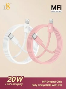 D8 2 件装 USB-C 转 Lightning 充电线，MFi 认证充电线 TPE（1 米，3.3 英尺）USB 2.0 供电 Type C 充电线，PD 快速充电兼容 14 Pro/13 Mini/13/12/11 Pro MAX/XR/XS/8/7/Plus/6S/SE/iPad USB-C 转 Lightning 充电线快速充电线 USB-C 转 Lightning PD 充电器 - 彩色 - 查看 10