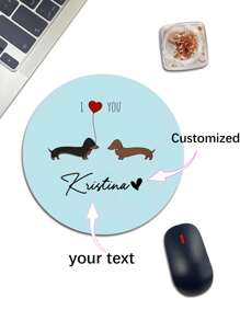 1pc Thick Customizable Mouse Pad ,Mouse Pad, Round Mouse Pad, Desk Mouse Pad,With Texture And Lycra Cloth, Washable, Anti Slip Rubber Base, Creative Personalized Wireless Computer Mouse Pad Back To School