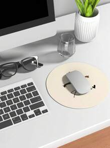 1pc Thick Customizable Mouse Pad ,Mouse Pad, Round Mouse Pad, Desk Mouse Pad,With Texture And Lycra Cloth, Washable, Anti Slip Rubber Base, Creative Personalized Wireless Computer Mouse Pad Back To School