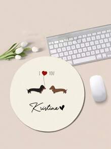 1pc Thick Customizable Mouse Pad ,Mouse Pad, Round Mouse Pad, Desk Mouse Pad,With Texture And Lycra Cloth, Washable, Anti Slip Rubber Base, Creative Personalized Wireless Computer Mouse Pad Back To School