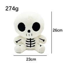 Halloween Cute Ghost Plush Terrifying Skeleton Can Be Given As A Holiday Gift To Friends - Black and White - View 7