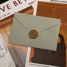 5 pièces Enveloppes de style vintage en toile de jute, enveloppes de cachets de cire d'invitation rétro - 1 pièce enveloppe + 1 pièce sceau de cire, retour à l'école