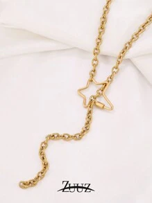 1 件复古不锈钢毛衣链项链女式螺旋纽扣长项链珠宝派对最佳朋友礼物 - 項鍊 - 查看 18