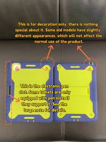 苹果黄绿色+深蓝色通用机器人设计平板电脑保护壳 - 黃色 - 查看 9