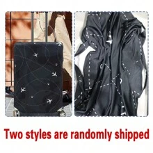 Luggage Cover Travel Case Cover For 18 To 32 Inch Luggage Protector Cases For Men Women Outdoor Holiday Travel Essentials Accessories Polyester Suitcase Elastic Dust Covers Fashion Initial Name A To Z Purple Flower Letter Print Toiletry Bag Wash Bag Toiletry Travel Bag Makeup Storage Beach Beach Bag Vacation Holiday Essentials School Supplies Travel Essentials Ladies For College Dorm Bathroom Bag For School School Accessories School Stuff - Black - View 4