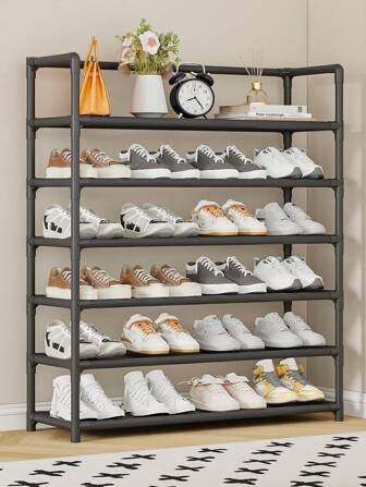 1pc 3-7 Layer Extended Shoe Rack, High Capacity Shoe Storage Shelf For Home Bedroom Dorm, Simple Shoe Organizer, Bedroom Decor