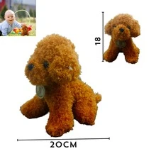 Perro De Peluche-Color Café-Ideal Para Entretenimiento De Chicos Y Grandes-Muñeco de Peluche de Caniche Lindo - Material Suave de PP-Perfecto para Decoración del Hogar y Regalos Festivos - Café integral - Ver 3