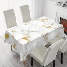 1 块金色大理石图案白色桌布，矩形涤纶桌布，非常适合餐饮、野餐、自助餐、节日晚宴、派对、宴会、餐厅和婚礼、西餐、厨房 - 彩色 - 查看 9