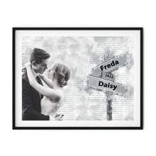 1 szt., niestandardowa dekoracja ścienna ze zdjęciami ślubnymi, najlepszy prezent dla pary, spersonalizowana sztuka ze zdjęciami rodzinnymi na ścianie, prezent na płótnie rodzinnym, prezent rodzinny, najlepszy prezent, prezent dla pary, prezent rocznicowy, prezent na rocznicę ślubu, niestandardowa data ślubu, niestandardowy prezent z imieniem, prezent dla niego, bez ramki