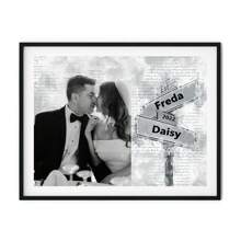 1 szt., niestandardowa dekoracja ścienna ze zdjęciami ślubnymi, najlepszy prezent dla pary, spersonalizowana sztuka ze zdjęciami rodzinnymi na ścianie, prezent na płótnie rodzinnym, prezent rodzinny, najlepszy prezent, prezent dla pary, prezent rocznicowy, prezent na rocznicę ślubu, niestandardowa data ślubu, niestandardowy prezent z imieniem, prezent dla niego, bez ramki