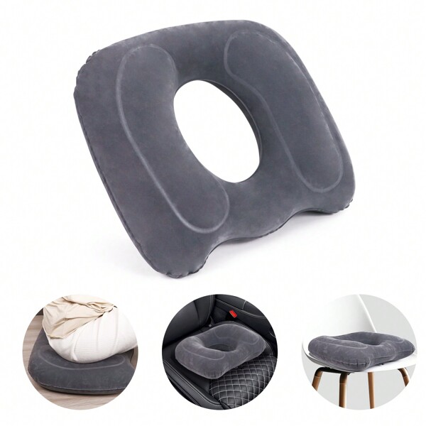 Inflatable Hemorrhoid Pillows, Donut Pillow For Tailbone Pain, Adjustable Inflatable Seat Cushion For Bed Sores, Postpartum Pregnancy, Car Seat, Airplane, 17.7'' X 15.4'' X 4.3''