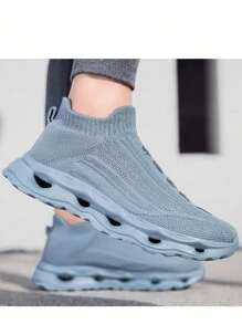 Zapatillas de suela gruesa para hombre talla grande - Zapatos casuales cómodos y ligeros, diseño slip-on, unisex, antideslizante, de corte bajo para todas las estaciones, adecuados para correr y caminar