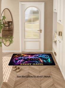 1 pièce Tapis de sol de zone de manette de jeu pour la chambre des garçons et les joueurs, tapis en polyester antidérapant et lavable en machine, tapis de sol de salle de jeux intérieure avec rembourrage en mousse, tapis à bas poils pour le salon, le bureau et la cuisine