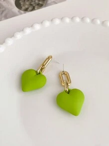 1 对金色心形耳环，简约时尚的欧美风格耳环，适合情人节、妈妈、母亲、母亲节、礼物 - 金黃色 - 查看 10