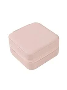 1pc Portable Mini Jewelry Storage Box Travel Organizer Jewelry Case Leather Storage Earrings Necklace Ring Jewelry Organizer Display ﻿Simple Palm Zipper Necklace Ring Earring Storage Box,For Holiday Beach, Bathroom Collection, Bedroom Collection, Large Capacity - Multicolor - View 8
