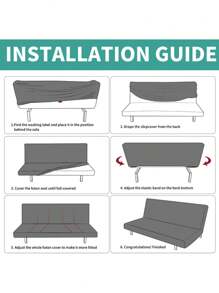 1 件树叶印花无扶手沙发/床罩，弹性涤纶针织沙发套，四季使用