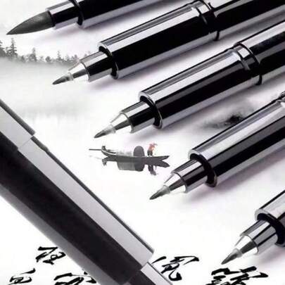 Calligraphy Practice Soft Tip Pens For Students, Refillable Ink Fountain Pens For Small, Medium And Large Script Writing, Drawing And Outlining