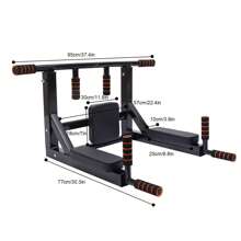 OUKANING Multifunktionale an der Wand montierte Pull Up Chin Up Bar Dip Station Power Rack Schwarz - Schwarz - Übersicht 2