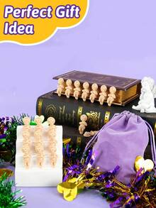 72/36/24pcs Tiny King Cake Figurines, 1.5 Inch Bulk Mini Statues, Suitable For Ice Cubes Games, Carnival Parties, DIY Crafts, Game Props, Decorations