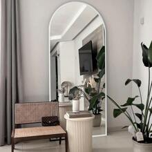 64''x21'' Arched Full Length Mirror With Stand, Full Body Mirror, Mirror Full Length, Gold Floor Mirror Freestanding, Wall Mounted Mirror For Bedroom Living Room Cloakroom, Gold Gifts - 白色 - 查看 7