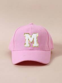 1 件儿童字母棒球帽，时尚，适合日常和学校使用 - 粉色 - 查看 32