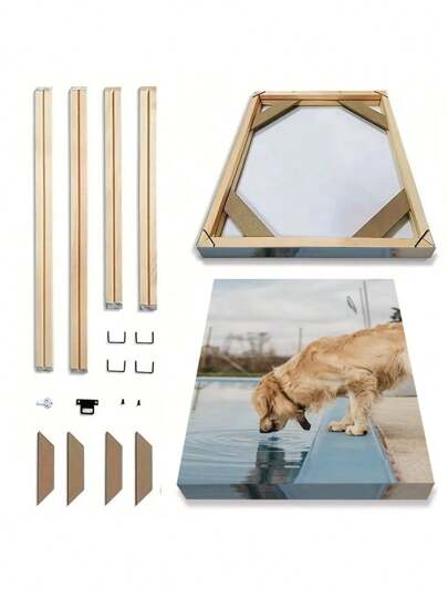 SURELIFE 1 Set Wood Canvas Stretcher Frame DIY Bars Kit Canvas Picture Frames For Gallery Wrap Oil Painting Paint Mounting Large Stretcher Strips Wall Art Decor 30x40 40x50 40x60 50x70cm 12X16 16X20 16x24in 20x40in,Easy To Assemble Christmas Gift