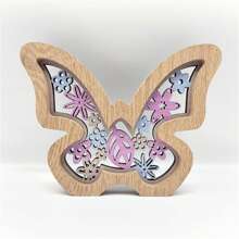 Easter Wooden Decor Butterfly/Flower/Heart/House/Bunny Sign Desk Decor Table Centerpieces For Home Farmhouse Holiday - Multicolor - View 3