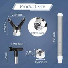 3600PSI Airless Paint Spray Gun 517/ 211/ 313 Spray Tip+Nozzle Guard For Sprayers - Bạc - Xem 6