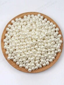 20-1000 件/2000 件米色珍珠珠，用于工艺品制作，各种尺寸 3/4/6/8/10/12/14 毫米带孔仿珍珠珠，用于制作珠宝、手链、项链、头发、装饰、花瓶填充物 DIY 装饰套件