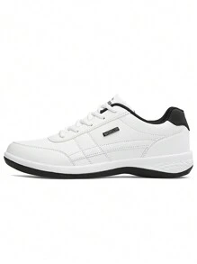 男士系带低帮运动鞋、休闲跑步鞋、防滑运动鞋 - 白色 - 查看 7