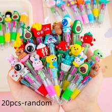 1/20/8/24/12/18pcs Random Cartoon Cute Four-Color Mini Colored Ballpoint Pen For Students, Four-Color Mini Colored Ballpoint Pen - Sets - View 16