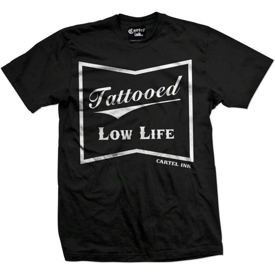 Cartel Ink Tattooed Low Life Men's T-Shirt - Black - View 1