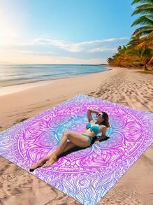 1 Stück leichte wasserdichte und sandabweisende Stranddecke, Outdoor Picknick Matte mit digitalem Schildkröten-Motiv, geeignet für Camping, Picknicks und Strände