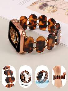 优雅时尚树脂弹性手链表带与 Apple Watch 兼容，防水、防刮，适合女性，38/40/41/42/44/45/49mm，42/46mm 适用于 S10，兼容 Apple Watch Ultra 2/1、SE 9/8/7/6/5/4/3/2/1