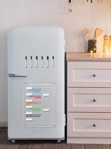 1pc Weekly Planner White 3D Magnetic Fridge Planner Board, Erasable Minimalist Acrylic Memo Board (Comes With 6 Magnetic Whiteboard Pens)