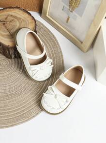 1 Pair Spring New Baby Girl Outdoor Comfortable Cute White Flat Shoes, Baby Girl Flat Autumn Shoes, Baby Wedding Shoes, Toddler Shoes - White - View 3