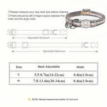 1pc Coleira de gato com padrão de leopardo e sino dourado ajustável, adequada para gatos e cães pequenos