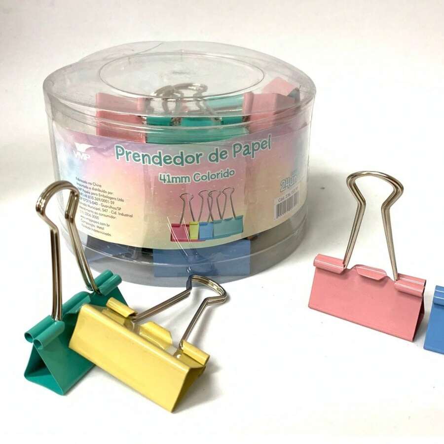 Set Of 48 Paper Clips Clamps Colorful Clips Office School Kit 25mm/32mm/41mm Back To School - Colored - 41mm (24 Units) - View 1