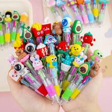 1/20/8/24/12/18pcs Random Cartoon Cute Four-Color Mini Colored Ballpoint Pen For Students, Four-Color Mini Colored Ballpoint Pen - Sets - View 14