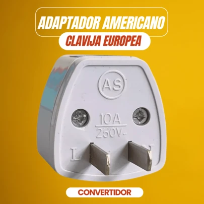 Clavija Convertidor Adaptador Europeo A Americano 10 Piezas Conector Enchufe Paquete 250v 10a en Caso de Viajes Amperaje 10A Voltaje 250V