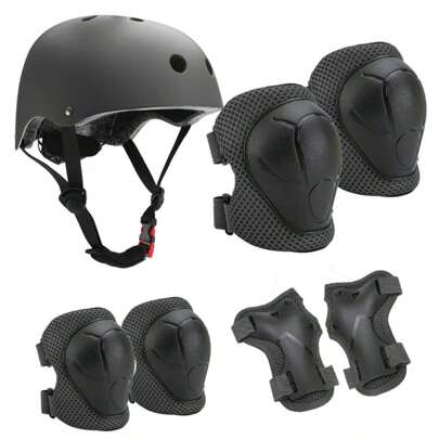 Juego De Casco De Bicicleta para Niños Rodilleras Coderas y Muñequeras Protecciones