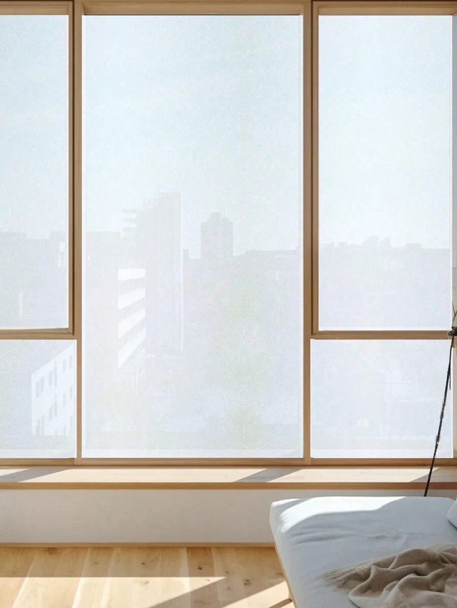 1 件白色磨砂静电贴窗膜，房间浴室办公室玻璃门装饰贴纸，隐私保护可移除无粘性防水防紫外线膜 - 白色磨砂玻璃貼 - 查看 1