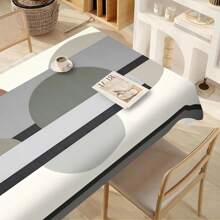 1pc Half Circle Design Simple Style Tablecloth,Elegant, Water-Resistant, And Easy-To-Clean Fabric For Kitchen Dining, Buffet Table, Holiday Dinner, Party, Banquet, Restaurant, Wedding, And Home Decoration - Perfect For Any Occasion - Multicolor - View 11