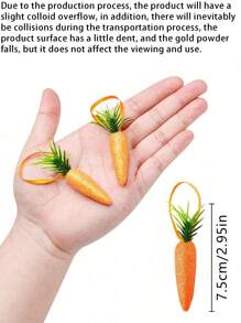 6 pièces-Ornements de carotte de Pâques à suspendre, décorations pour la maison 2025. Pendentifs de carotte de Pâques artificiels à suspendre pour arbre, fournitures de fête, décoration. Ornements de carotte en mousse à suspendre, légumes à bulles de simulation artificielle pour décorations de maison, cuisine, fête