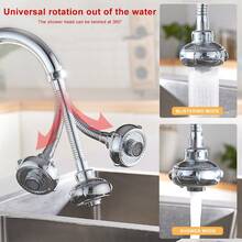 Kitchen Tap Spray Head 360°Swivel Spout Kitchen Sink Tap Spray Head Sink Sprayer Universal Faucet Extension For Kitchen Tap Nozzle Filter - Silver - View 5